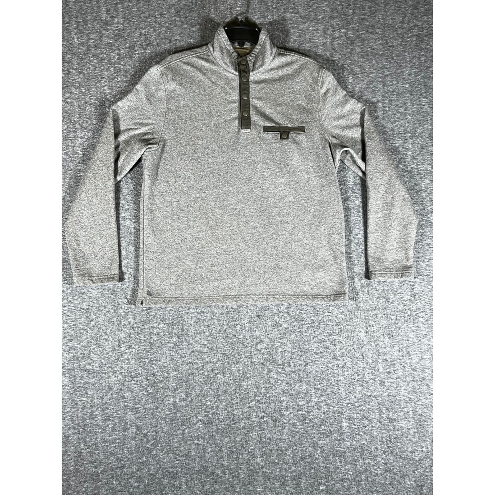 UNTUCKit Mens Large Heather Grey Quarter Snap Pullover Sweatshirt Mock Neck
